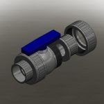 Blocos FP 3D:  Válvula Esfera Termoplástica 3″