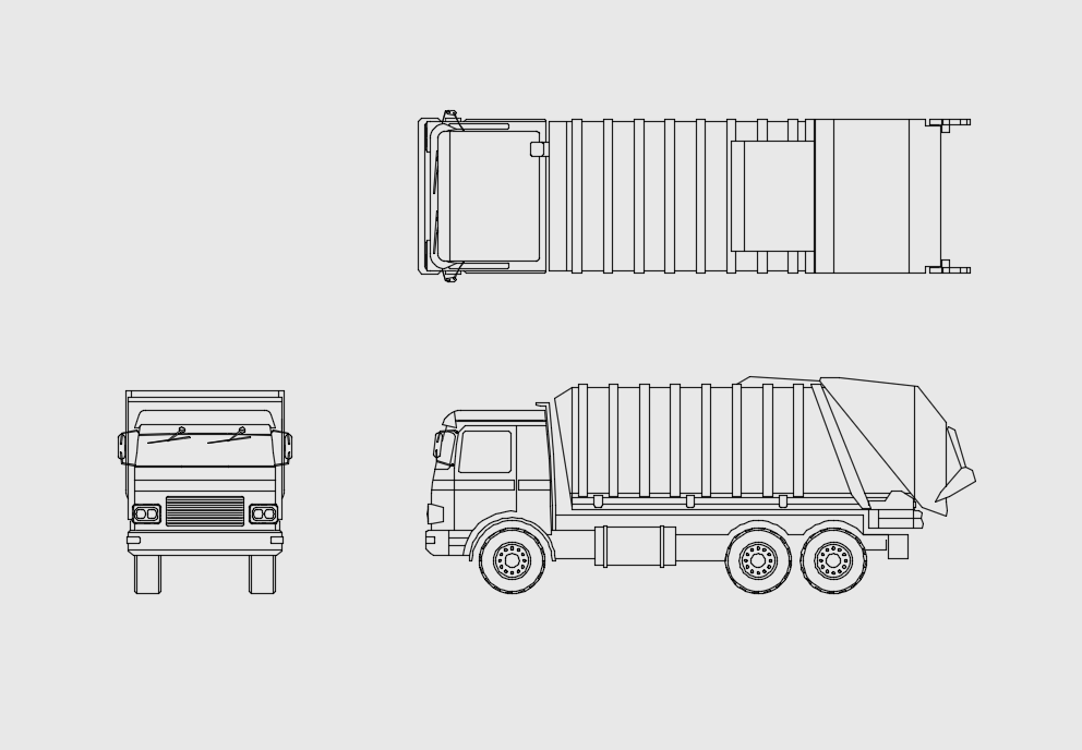 Blocos FP: Caminhão de Lixo bloco CAD 2D