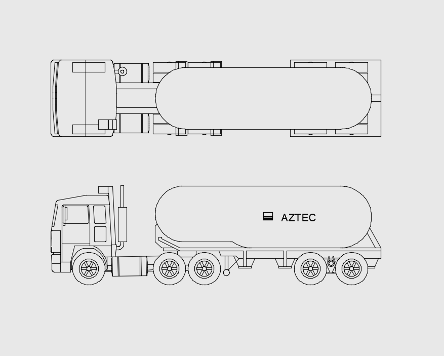 Blocos FP: Caminhão Tanque bloco CAD 2D