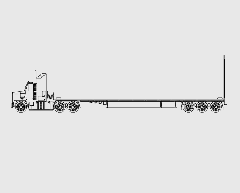 Blocos FP: Caminhão Baú bloco CAD 2D