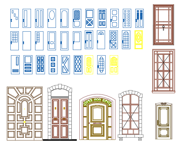 Blocos FP: Bloco CAD Portas – Coleção #04