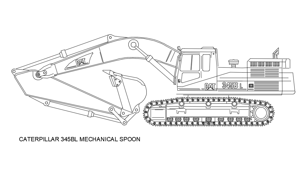 Blocos FP: Escavadeira Hidráulica Caterpillar 345