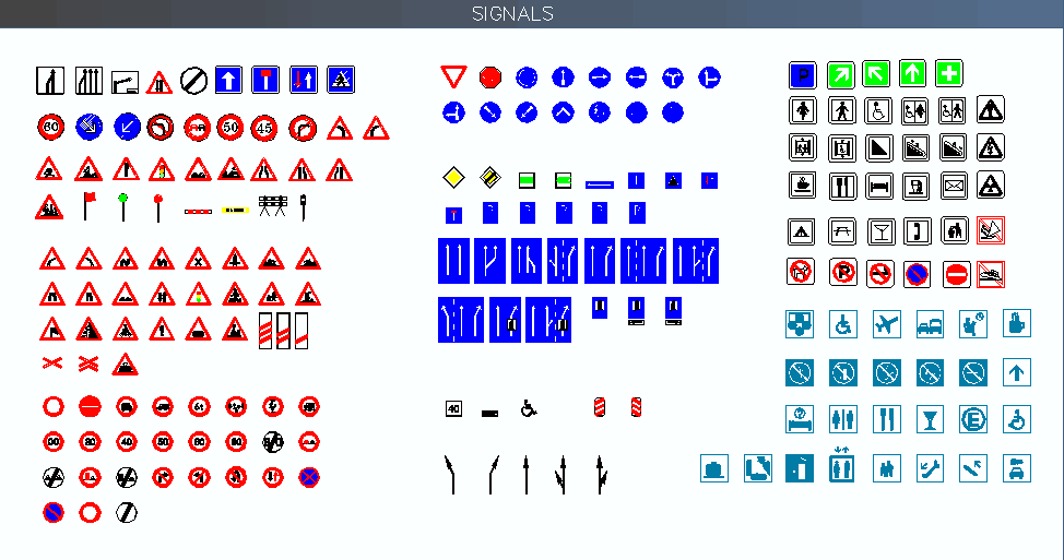 Blocos FP: Biblioteca CAD Placas de Sinalização